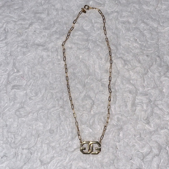 Givenchy Vintage Interlocking GG Logo Pendant Gold Tone Necklace with Gift Box - Picture 6 of 10